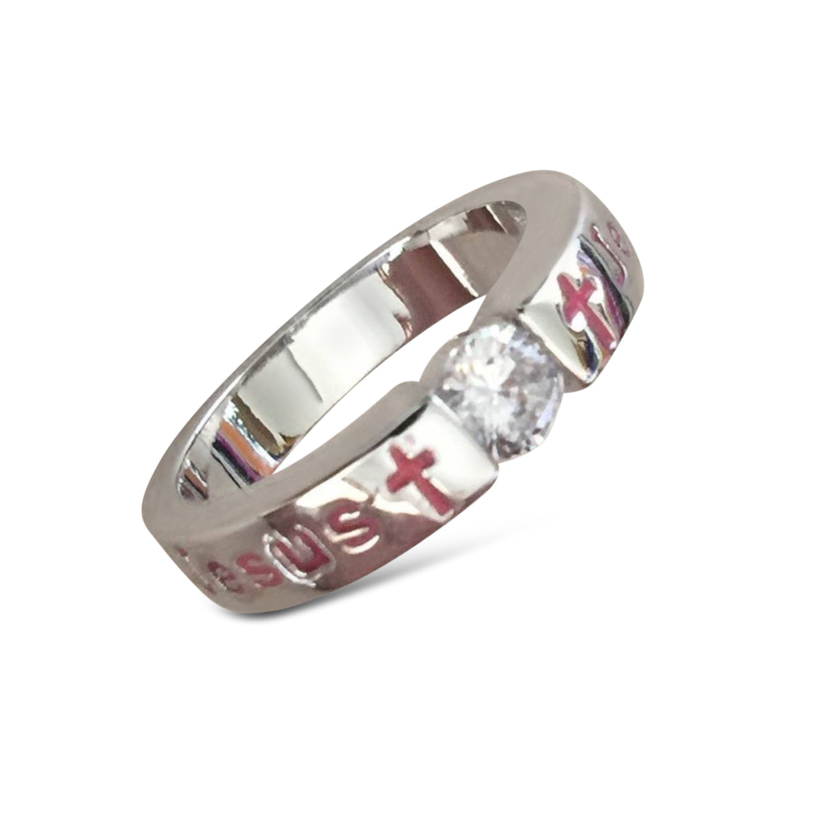 Pink Diamond Jesus Ring