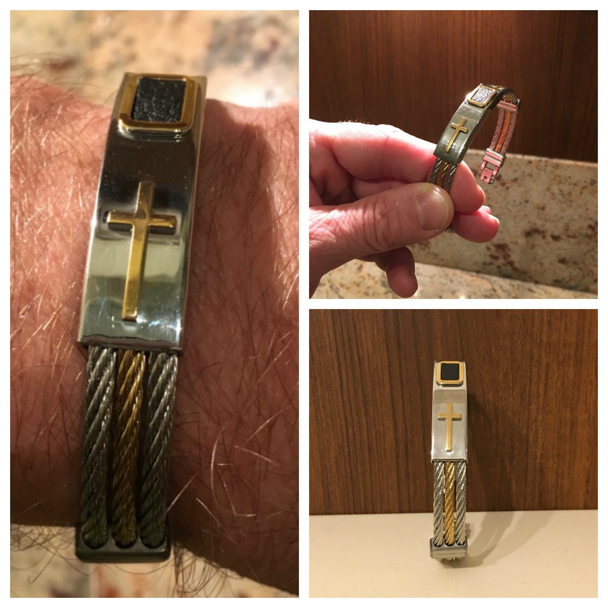 Bracelet - Premium Gold Stainless Steel Cross Bracelet