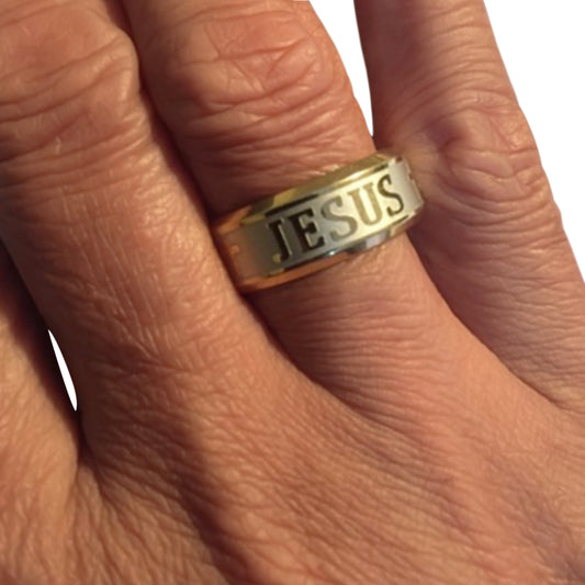 Gold Jesus Ring